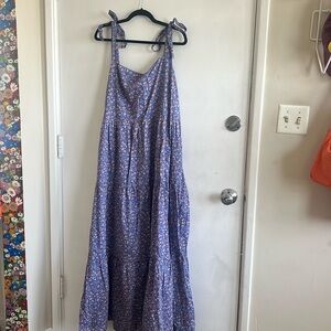 Madewell Tie-Strap Tiered Midi Dress in Summer Vines | 3X NWOT